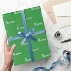 MyPupSocks Personalized Text Wrapping Paper, Custom Logo Gift Wrapping Paper Roll with Printed Name Green for Friend Grandma Grandpa Birthday Wedding Christmas Gifts 5 Rolls - Image 5