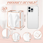 Yeaqee 50 Pcs Mini Paper Gift Bags with Handles Tag, White, Rose Gold - Image 2