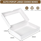 Moretoes 40pcs Large Bakery Boxes 16x11x2.5 Inches Cookie Boxes with Window - Image 2