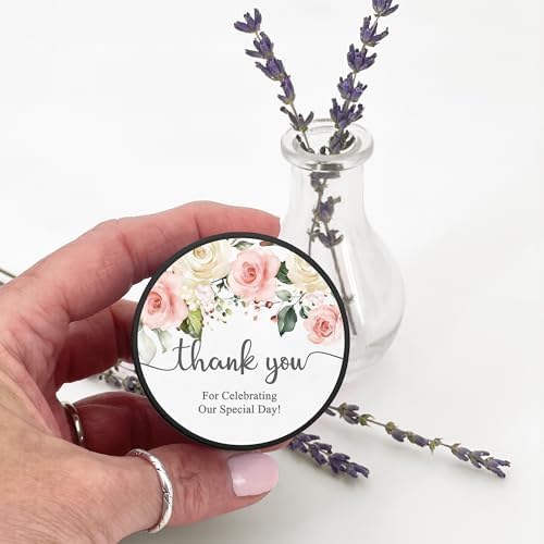 Custom Candles, Personalized Candles White and Pink Roses, Bulk Candles, Candle Favors, Candle Wedding Favors (Set of 10) (Black Tin), 9508825-01 - Image 5