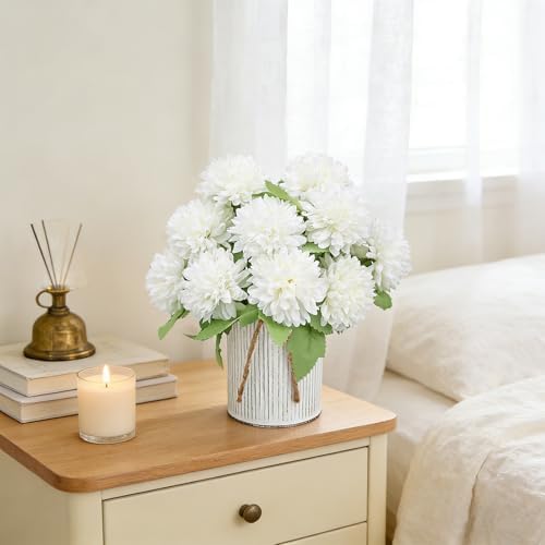 6 Set Pre-Made Flower Table Centerpieces - Ivory White - Image 6