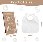 Panitay 43 Pcs Baby Shower Games Design a Bib, 12 Markers, Classic Style - Image 2