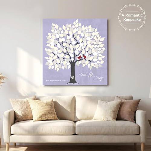 MuralMax Personalized Wedding Signing Tree Canvas Guest Book Wall Art - Image 7