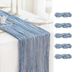 Sioloc 5 Pack Dusty Blue Cheesecloth Table Runner 120'' x 35'',Spring Easter Decor Soft Gauze Boho Wedding Table Decor for 10ft Table Birthday Party,Baby Shower, Bridal Shower, Home & Event Decor by HEALTHYCOMFORTLIFE