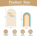 2 Pcs Here Comes The Son Arch Backdrop Covers,Set of 2(7.2FT/6FT) Sunrise Rainbows Arch Fabric Cover for Birthday Baby Shower Party Decoration - Image 4