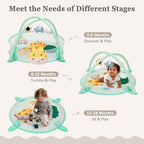 7-in-1 XL Large Baby Play Gym Mat, Tummy Time Mat, Baby Gym & Ball Pit, Baby Activity Mat with Milestone Cards & 6 Detachable Toys for Sensory Motor Skill, Giraffe - Image 4