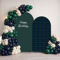 Set of 2 Arch Backdrop Cover Tartan Plaid Baby Shower Stretchy Arch Frame Cover for Bear Theme Boys Birthday Party Fiesta Decorations (7.2ft & 6ft,Plaids) by afoloa