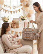 FHELAD Diaper Bag Tote, Baby Shower Gifts for Mom Set (Brown Taupe) - Image 2