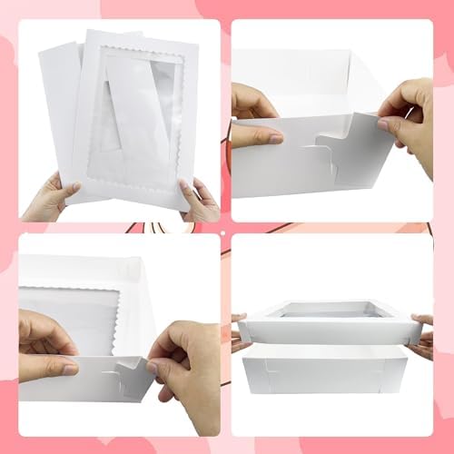 10PCS 16x11x4inch White Sheet Cake Boxes with 10 Cake Boards for Birthday - Image 6