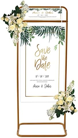 DIY Wedding Sign Stand, Welcome Wedding Sign with Stand Portable Display Stand Gold Large 4.9 Feet Tall Welcome Arch Sign Frame with Round Corners, Welcome Party Sign Stand for Party Home Decor by Poggyyi