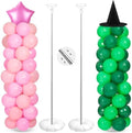 Lunmon Pink and Green Party Decorations Pink and Green Balloon Column Stand Kit, Star Witch Hat Balloon Set for Princess Witch Themed Birthday Party Baby Shower Trunk or Treat Decor Supplies by Lunmon