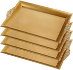 Gold Tray 14 x 10 Decorative Serving Tray 4 Pcs,Rectangle by Unknown