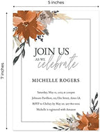 Canopy Street Indie Autumn Floral Bridal Shower Personalized Invitations / 25 Boho Custom Invitation With White Envelopes / 5 x 7 Party Invites/Made In The USA - Image 5