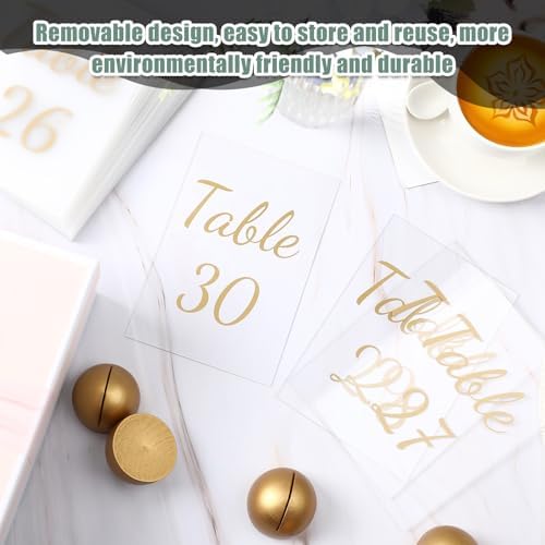 AceOrbit 30 Pack Acrylic Table Numbers 1-30 Gold with Stands,Classic - Image 4