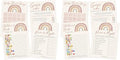 Printed Party Baby Shower Game Set – 4 Games & Activities for 30 Guests, Includes Bingo, Emoji Guessing, Price is Right, and Guess Who Trivia, Boho Rainbow Theme for Baby Girl (Pack of 2) by PrintedParty