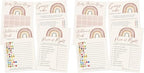Printed Party Baby Shower Game Set – 4 Games & Activities for 30 Guests, Includes Bingo, Emoji Guessing, Price is Right, and Guess Who Trivia, Boho Rainbow Theme for Baby Girl (Pack of 2) by PrintedParty