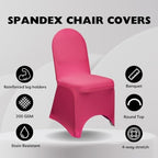YOUR CHAIR COVERS - 6 Pack Stretch Spandex Banquet Chair Covers - Fuchsia, Wedding Slip Covers, Premium Quality Chair Cover - Image 2