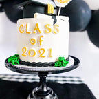 11-Inch Black Melamine Cake Stand Pedestal Reusable Dessert Cupcake Display - Image 2