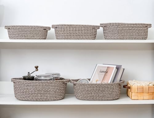 CubesLand Small Storage Basket Cotton Rope Organizer Baskets for Shelves - Image 3