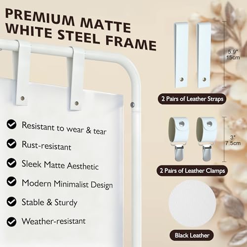 Jolitac Wedding Welcome Sign Holder, Adjustable Wedding Sign Stand Leather Hanging Straps & Design Bundle Heavy Duty Metal Easel Stand for Seating Charts, Bridal Showers, Birthday Party Displays - Image 5