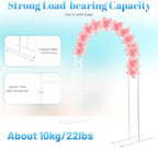 7.2ft Gold/White Metal Wedding Arch Stand w/Double-Tube Design - Flower & Balloon Arch Backdrop for Indoor/Outdoor Parties Decor (White) - Image 4