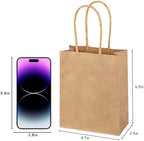 SPERPAND 150Pcs Small Gift Bags - 6.5" Brown Paper Bag Kraft Gift Bags for Birthday, Baby Shower, Christmas, Wedding, Party Favor Bag - Image 2