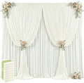 40ft x 12ft Ivory Backdrop Curtains Wrinkle Free Backdrop Curtain for Wedding Parties Ivory Fabric Backdrops Drapes Back Drop Cloth Bridal Shower Stage Curtains Wedding Decorations for Reception by Tao-GePartyDecorations