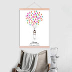 Customized Princess Baby Shwoer Sign in Guest Book for Girl 1st Communion Gifts DIY Fingerprint Signature Alternative with Wooden Hanger Ready to Hang-60x80cm - Image 4
