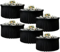 6 Pack Round Black Tablecloths, Fitted Table Cloths for 6 foot Round Tables, Washable 132 Inch Table Skirt for Wedding Birthday Photography Themed Parties Banquet Holidays Black Party Decorations by Creativepartyuniquedecorat