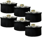 6 Pack Round Black Tablecloths, Fitted Table Cloths for 6 foot Round Tables, Washable 132 Inch Table Skirt for Wedding Birthday Photography Themed Parties Banquet Holidays Black Party Decorations by Creativepartyuniquedecorat