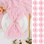 60 Pack Pink Cloth Napkins 20x20 Inch Cheesecloth Napkins Rustic Boho Gauze Dinner Napkin Cloth Washable Elegant Table Napkins for Wedding Party Bridal Baby Shower Table Decor by Lumaycens