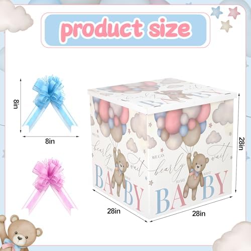 AmazingSpark 28in Giant Gender Reveal Gift Box Kit, We Can Bearly Wait - Image 2