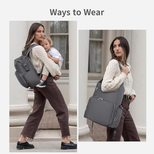 CEI-CEI Neoprene Diaper Bag Backpack Large Newborn Baby Maternity Bags Waterproof Travel Tote for Mom Dad with Insulated Pockets,Changing Pad - Image 3