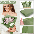 500 Sheets Sage Green Tissue Paper Bulk, Olive Green Wrapping Tissue Paper for Spring Home Party Bridal Shower Baby Shower Gift Wrapping Supplies, 14'' x 20'' - Image 3