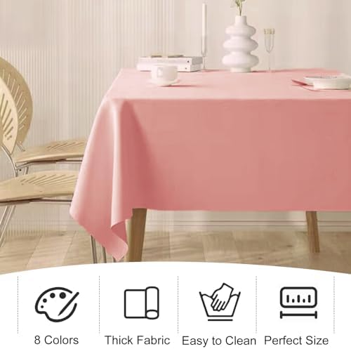 4 Pack Square Table Cloth 52x52 Inch Tablecloth Machine Washable Fabric Polyester Table Cover for Dining, Buffet Parties, Picnic, Events, Weddings Decor（Dusty Rose） - Image 6