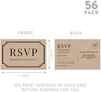 Andaz Press 56-Pack Personalized RSVP Postcards for Wedding Kraft Brown Art Deco Cardstock Response Reply Cards for Bridal Shower Baby Shower Birthday Event Custom Date and Return Address 4 x 6-Inch - Image 5