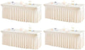 4 Packs Ivory Table Clothes for 8 Foot Rectangle Tables, One-Piece Wrinkle Resistant Stretch Spandex Table Covers with Skirt for Event Banquet Wedding Birthday Party by PartyTalk