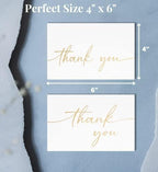 Thank You Cards with Envelopes & Stickers, Matte Gold Foil Cards Bulk Pack of 100, 4x6 Inch Minimalistic Design, Suitable for Business, Wedding, Small Business, Graduation, Bridal Shower, Funeral - Image 3
