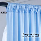 50ft×10ft Baby Blue Wrinkle Free Backdrop Curtains for Parties, 10 Panels 5×10ft Soft Silky Polyester Blue Photo Backdrop Drapes for Boy Birthday Elephant Themed Party Gender Reavel Photography - Image 4