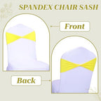 MDS Pack of 25 Spandex Chair Sashes Without Slider Buckles – Yellow - Image 4