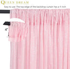 Pink Sequin Backdrop Curtain 8ft x 8ft Baby Shower Backdrop Drapes - Image 6