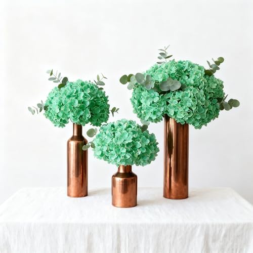 WEISPARK 100PCS Artificial Hydrangea Flowers, Fake Flowers Silk Hydrangea Full Flowers Heads with Stems for Wedding Home Party Shop Baby Shower Decor (Peacock Green) - Image 4
