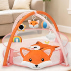 7-in-1 XL Large Baby Play Gym Mat, Tummy Time Mat, Baby Gym & Ball Pit, Baby Activity Mat with Milestone Cards & 6 Detachable Toys for Sensory Motor Skill, Fox - Image 7