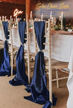 120 PCS Navy Blue Satin Chair Sashes, 7 x 108 Inch - Image 4