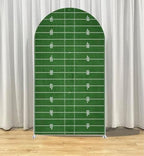NIVIUS PHOTO Rugby Football Arch Backdrop Cover - 6FT Green Grass Field Photo Booth Background for Kids Birthday, Sports Themed Party, Baby Shower, Game Day Decorations - Image 2
