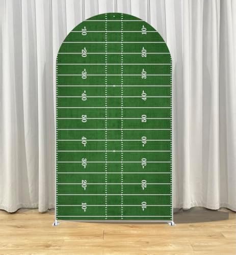 NIVIUS PHOTO 7.2FT American Football White and Black Stripes Arch Backdrop Cover for Boy Birthday Baby Shower Sport Party First Year Down Rugby Theme Decor,Elastic Spandex - Image 2