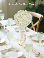 BLOSMON Faux Hydrangea Flowers Ball Centerpieces for Wedding, 6 Pcs, White - Image 3