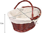 Wicker Gift Baskets Empty Oval Willow Woven Picnic Basket Easter Candy Basket Wine Basket with Handle Egg Gathering Wedding Basket (Brown) - Image 5