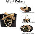 TKSBAG 100 Pack Small Thank You Gift Bags with Handles, 5.5''x 2.3''x4.7'' Mini Black Gift Bags Bulk for Baby Shower, Birthday, Wedding, Party Favors, Mother's Day - Image 3