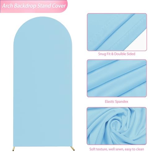 Wokceer 6FT Arch Backdrop Stand and Cover Set, Arch with Dusty Blue Cover - Image 7